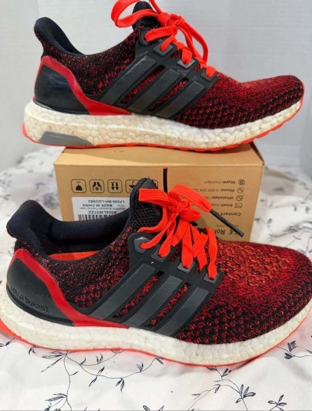 Adidas Ultra Boost 2.0 Solar Red Athletic Shoes
